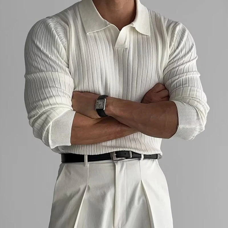 Fabian Langarm mit Rippenstruktur Polo