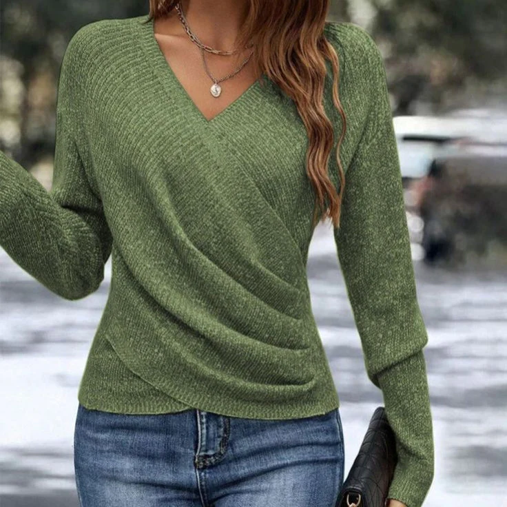 Federica – Strickpullover Mit Langen Ärmeln Und V-Ausschnitt - Image 4