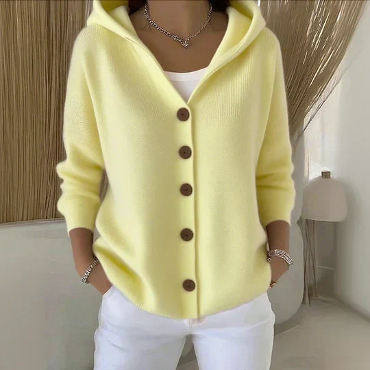 Felicia | Trendige Strickjacke mit Kapuze - Image 4