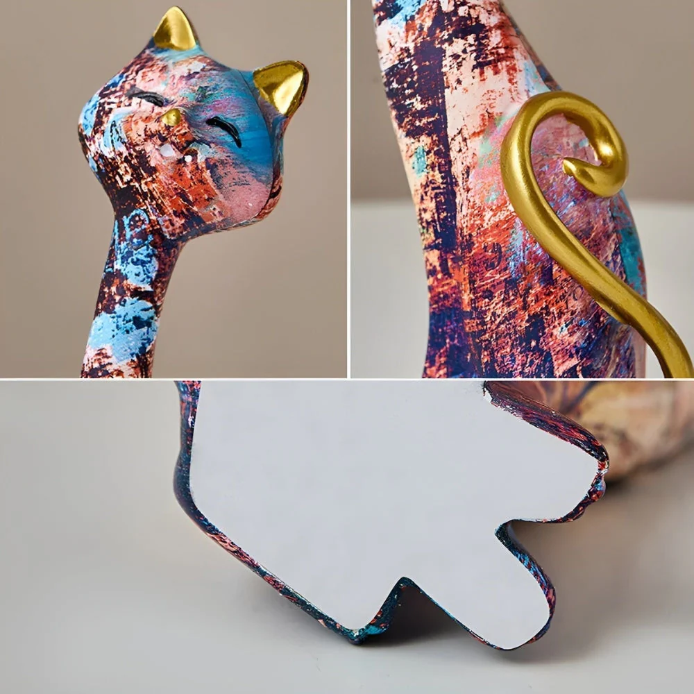 FelineForm – Minimalistische Katzen Skulpturenduett für moderne Dekorative Akzente - Image 5