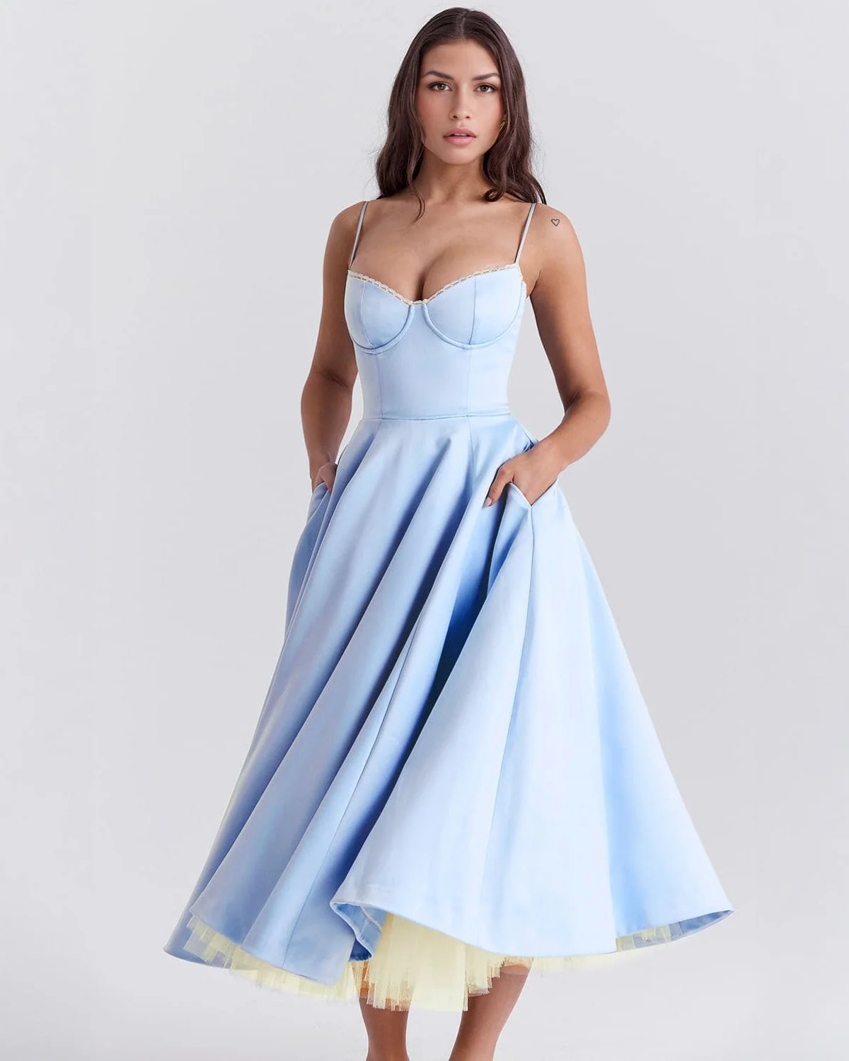 Fenja | Midi-Kleid aus Duchesse-Satin mit Oberteil - Image 3