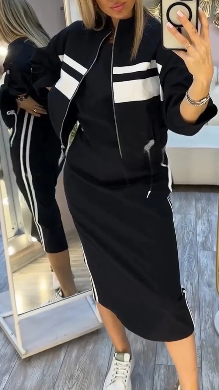Feyra™ - Lässiges und Stilvolles Set mit Rundhalsausschnitt-Kleid und Jacke für Damen - Image 5