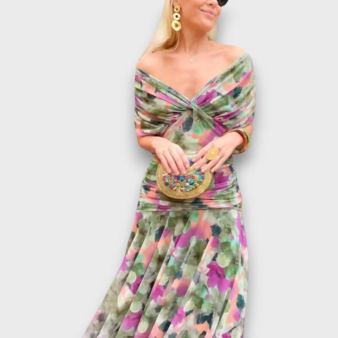 Fianna – Off-Shoulder Midikleid mit floraler Eleganz - Image 3
