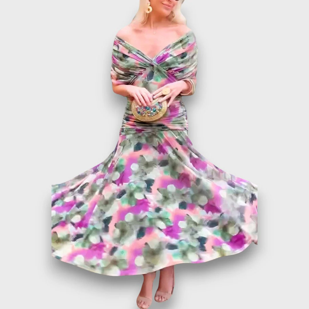 Fianna – Off-Shoulder Midikleid mit floraler Eleganz - Image 4