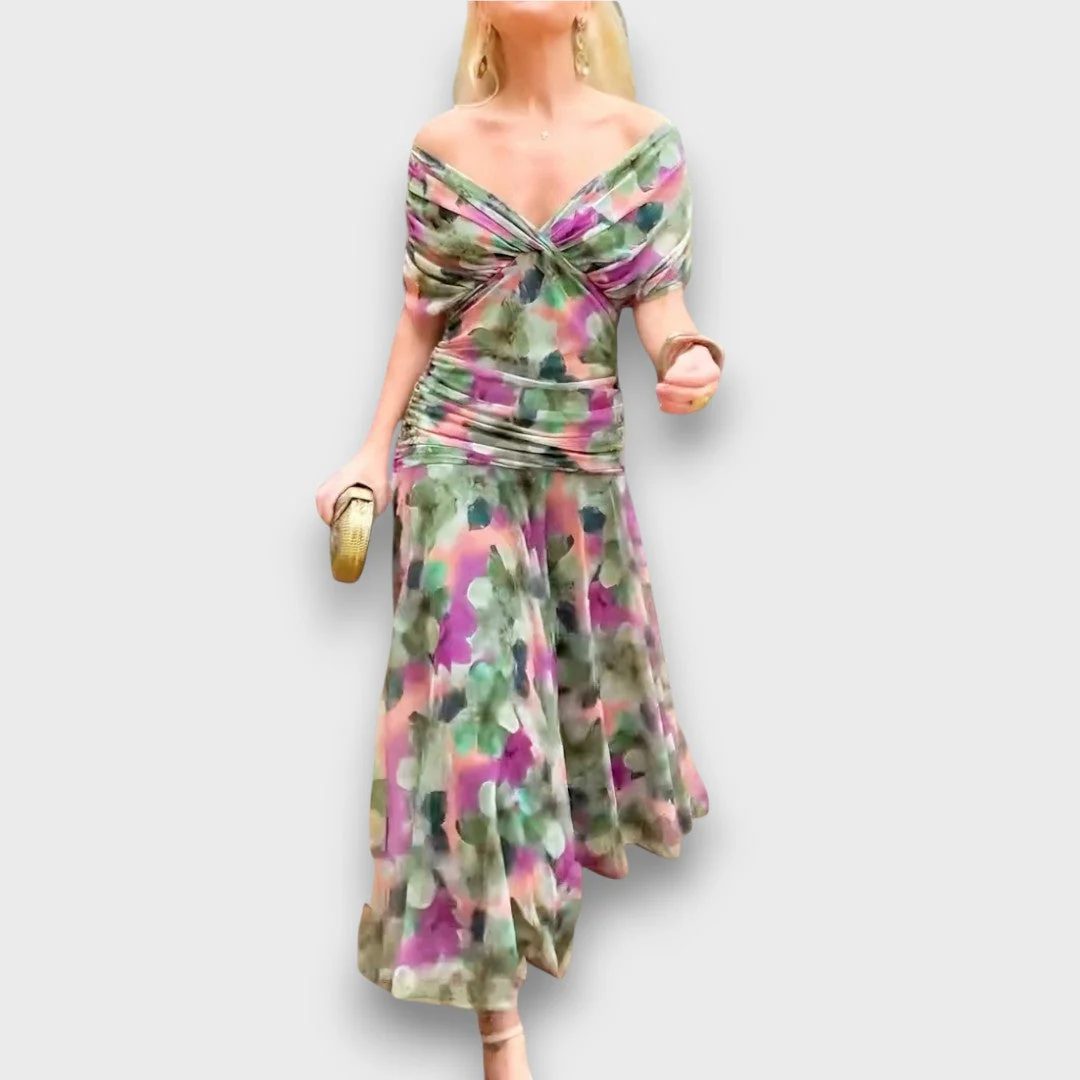 Fianna – Off-Shoulder Midikleid mit floraler Eleganz - Image 5
