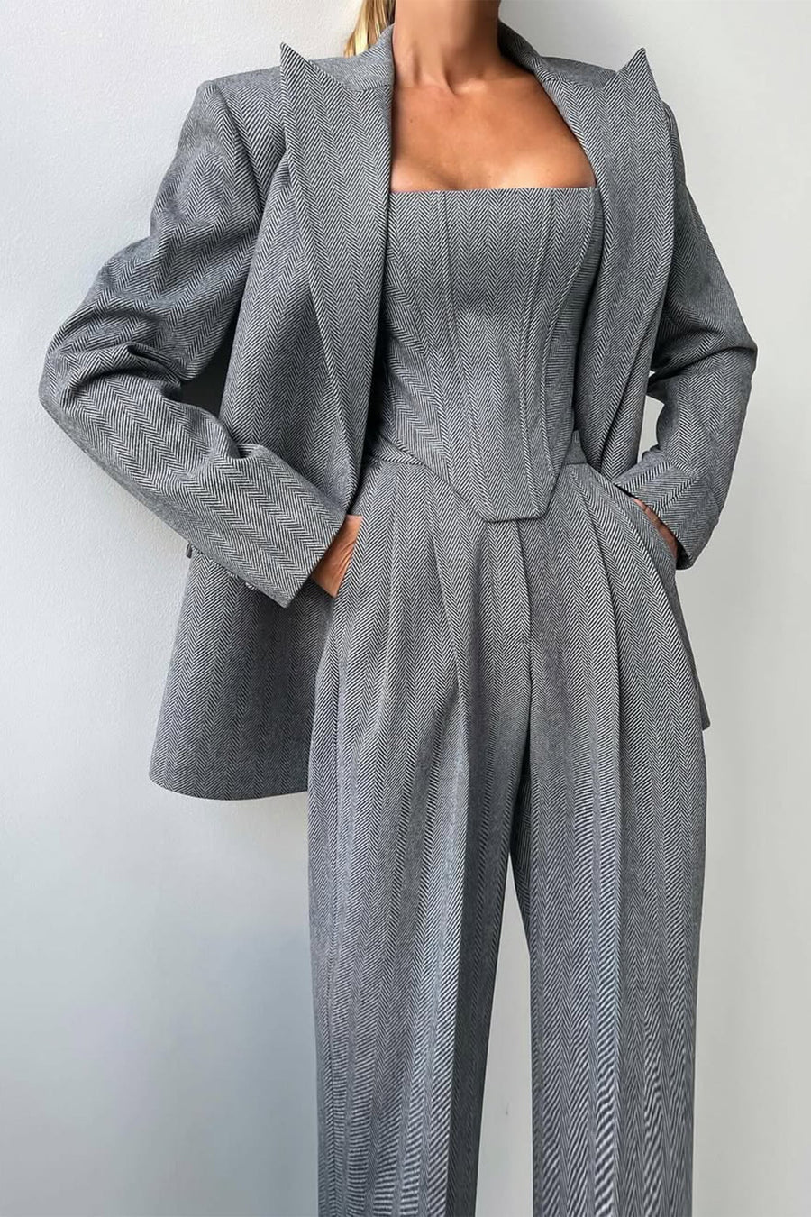 FIGEN - DREITEILIGES SET MIT DOPPELREIHIGEM BLAZER - Image 12