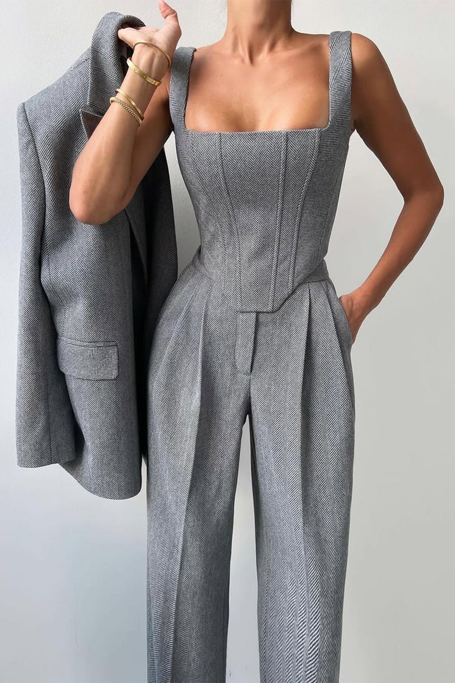 FIGEN - DREITEILIGES SET MIT DOPPELREIHIGEM BLAZER - Image 2