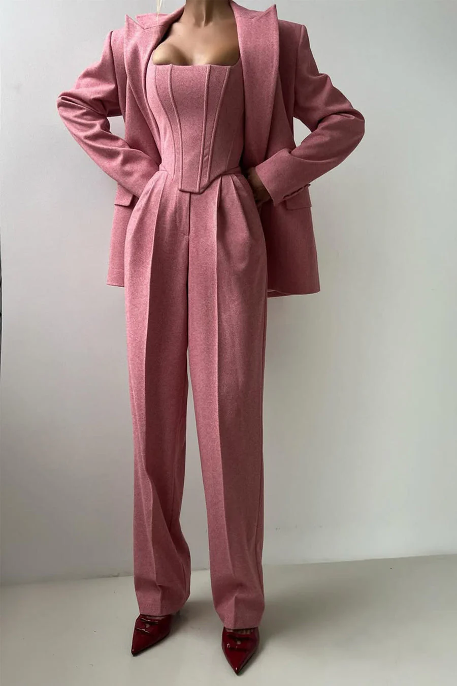 FIGEN - DREITEILIGES SET MIT DOPPELREIHIGEM BLAZER - Image 7