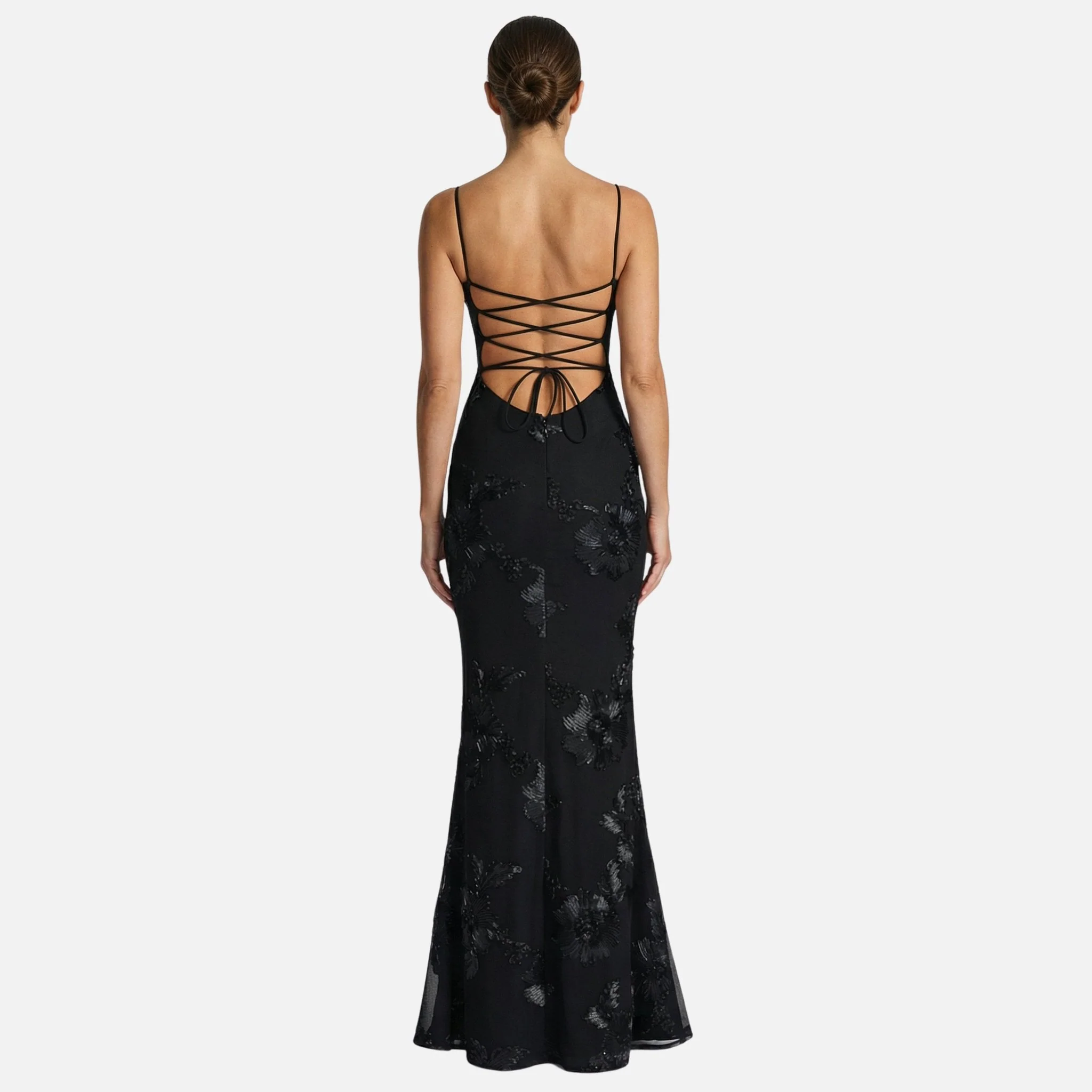 Renate | Damen Figurbetontes Satin Maxikleid Korsagen-Top – Korsett Satin Maxi - Image 3