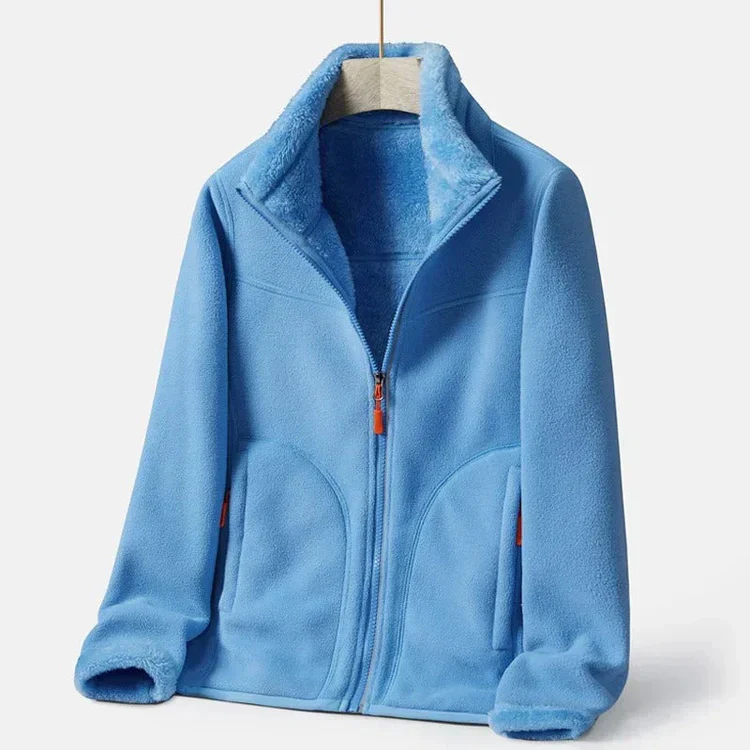Fleeka - zweireihige warme fleecejacke für frauen - Image 6