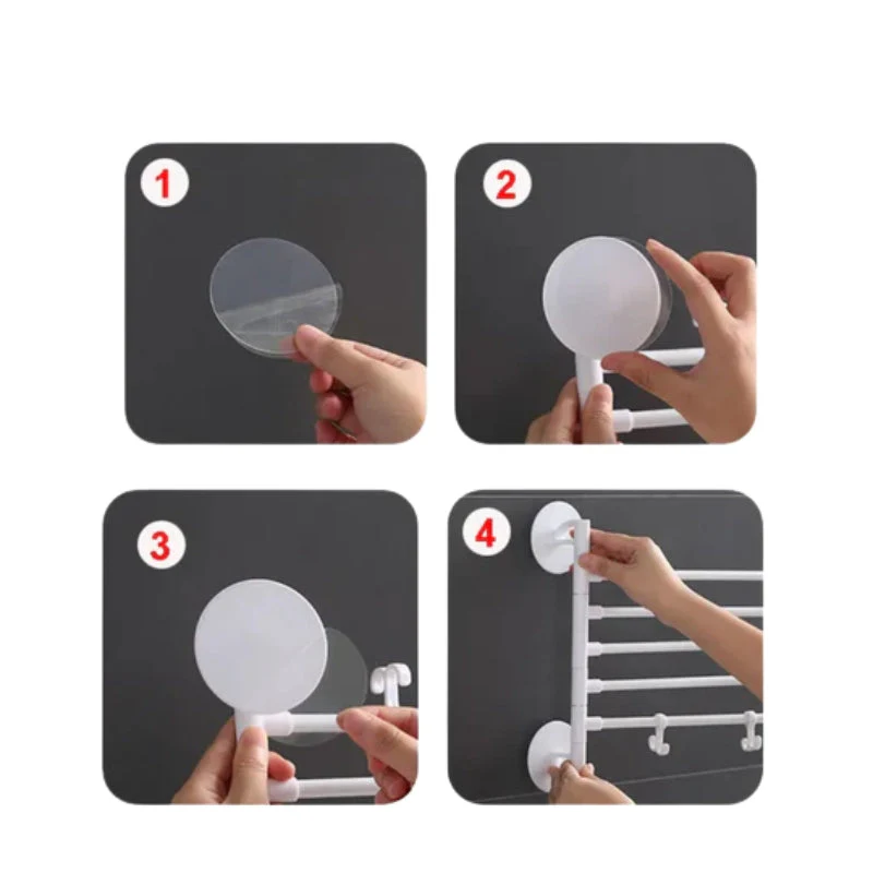 FlexiRack – Zusammenklappbare, rotierende Wandhalterung und Handtuchhalter - Image 5
