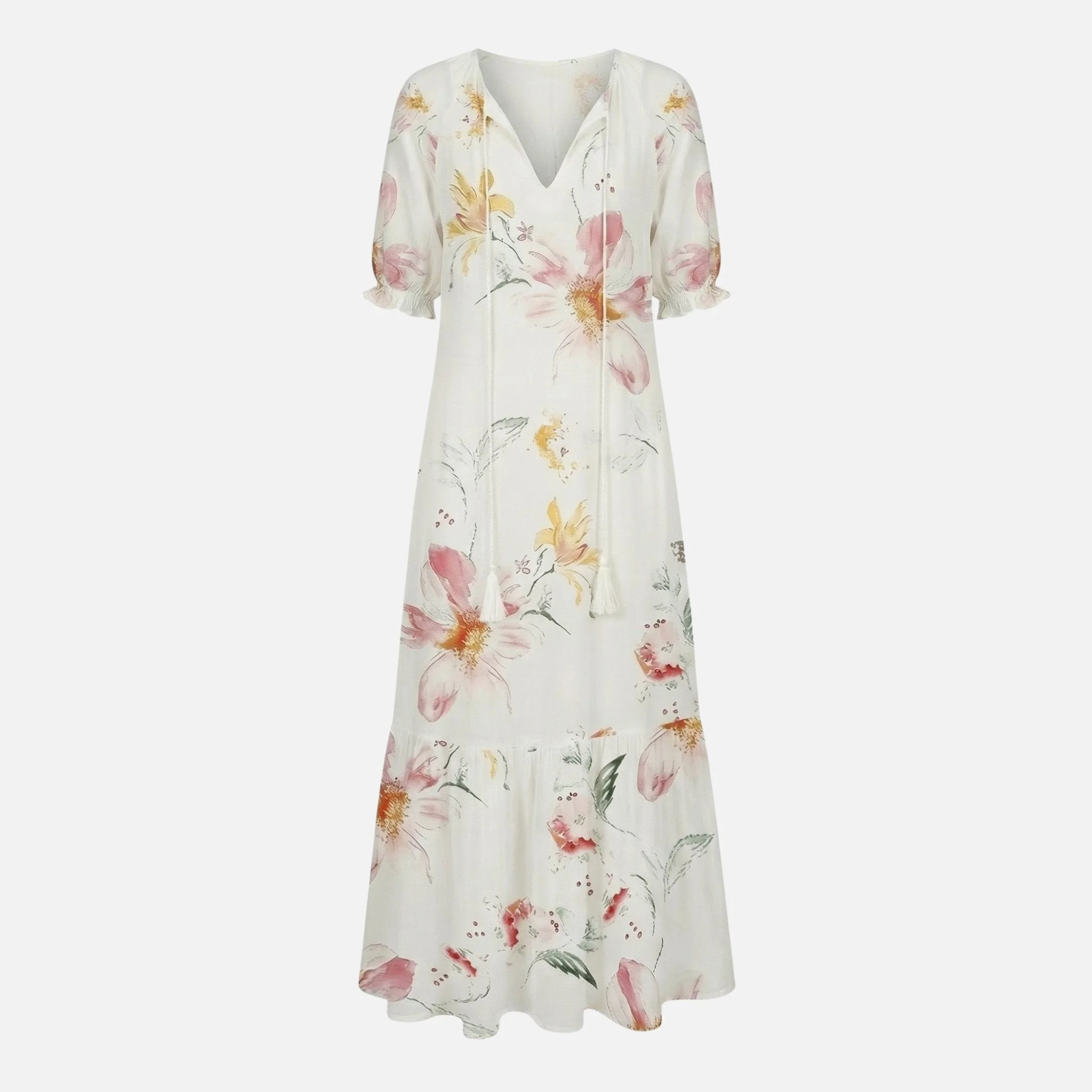 Lieselotte | Damen Fließendes Midikleid Viskose-Mix V-Ausschnitt – Viskose Midi V-Neck - Image 10