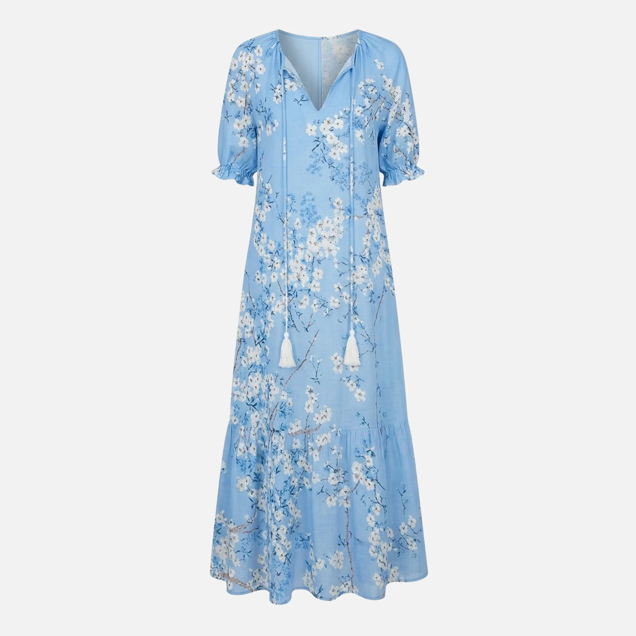Lieselotte | Damen Fließendes Midikleid Viskose-Mix V-Ausschnitt – Viskose Midi V-Neck - Image 11