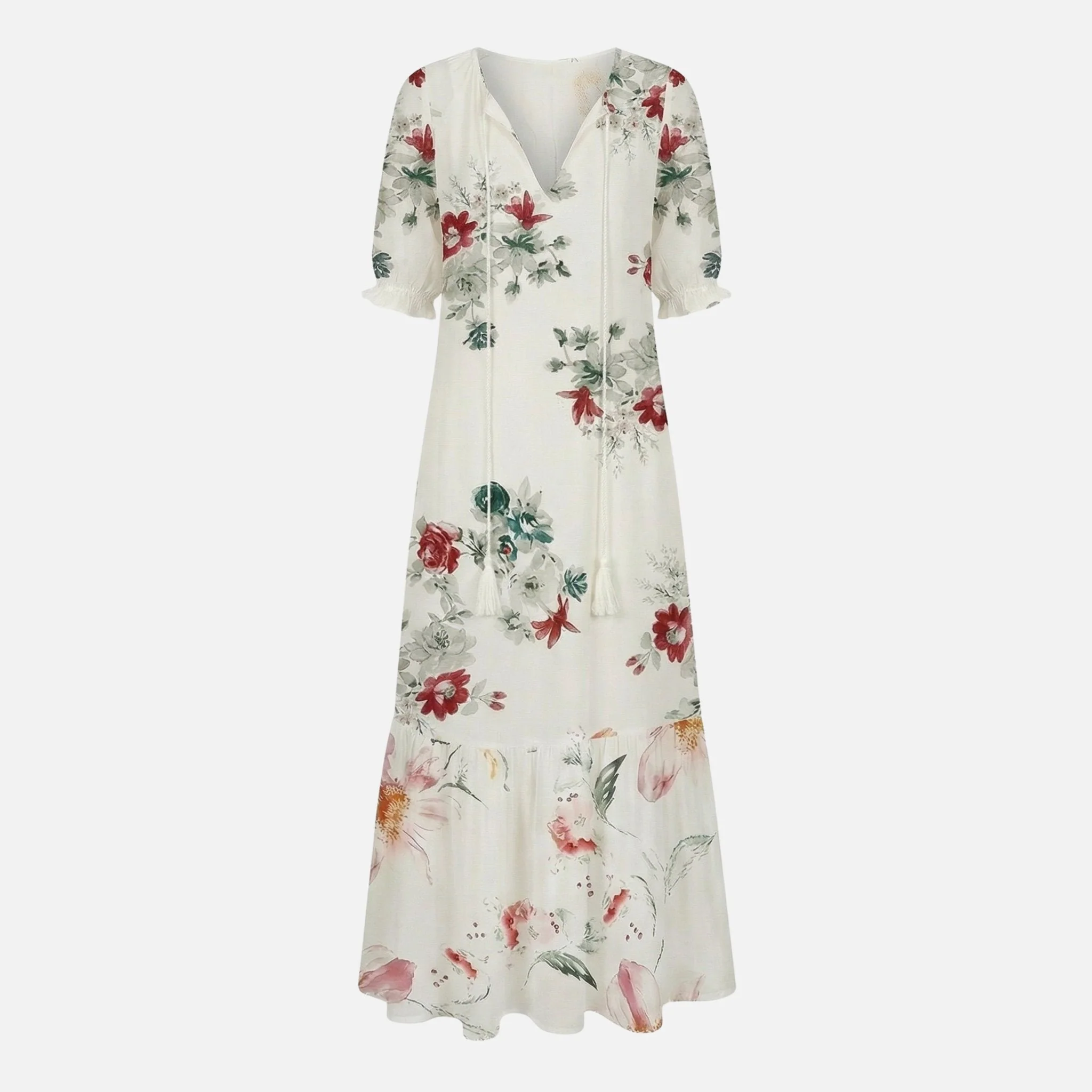 Lieselotte | Damen Fließendes Midikleid Viskose-Mix V-Ausschnitt – Viskose Midi V-Neck - Image 8