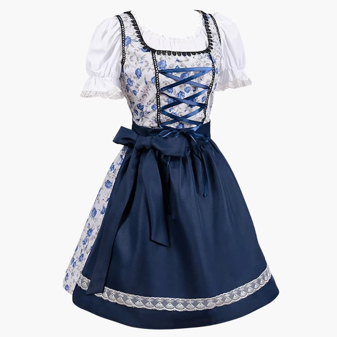 Florales Dirndl kleid mit Schnürmieder für Damen - Oktoberfest 2025 - Image 2