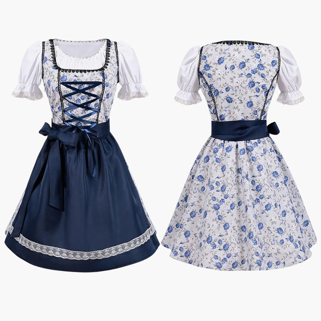 Florales Dirndl kleid mit Schnürmieder für Damen - Oktoberfest 2025 - Image 3