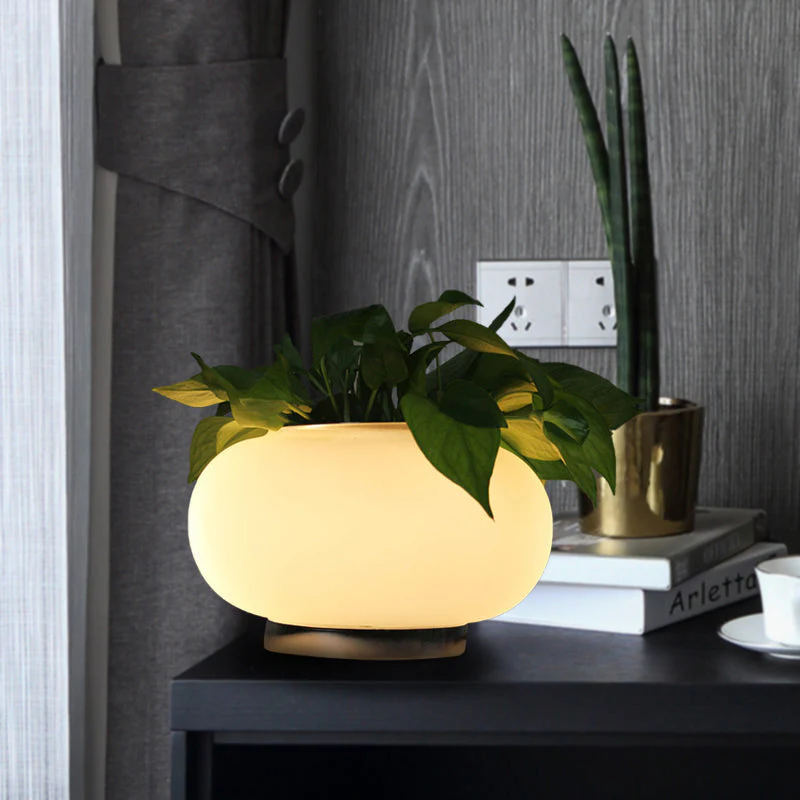 Floraluxe – Ovale Glas-Nachtbordlampe