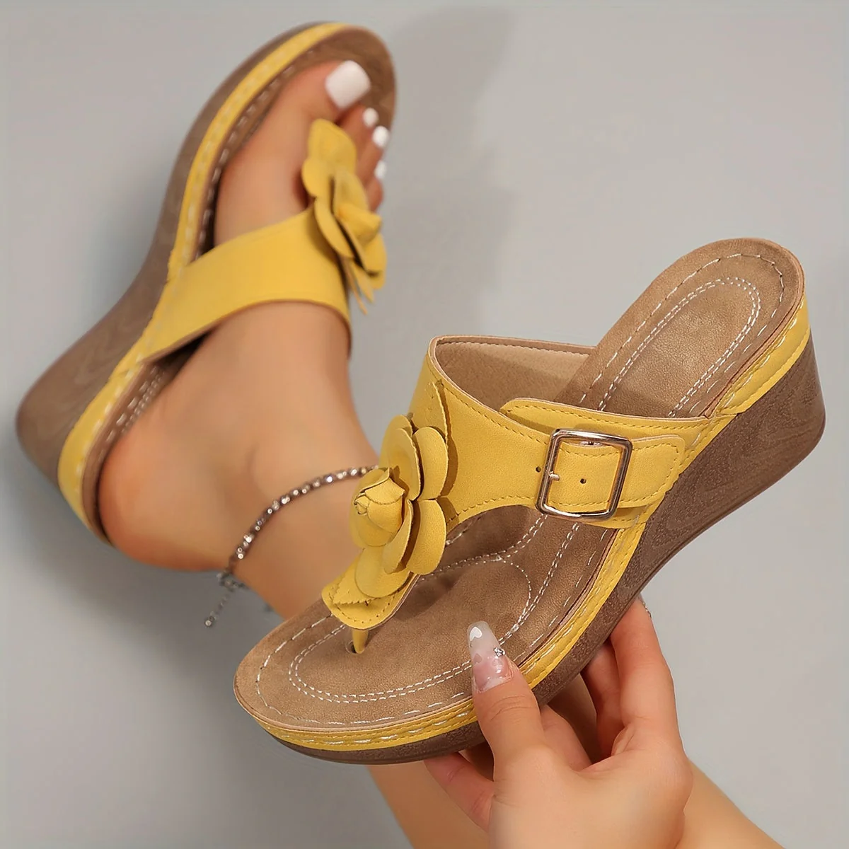 Floranya™ – Damen Plateau Sandalen mit Elegantem Blumendetail und Komfort - Image 7