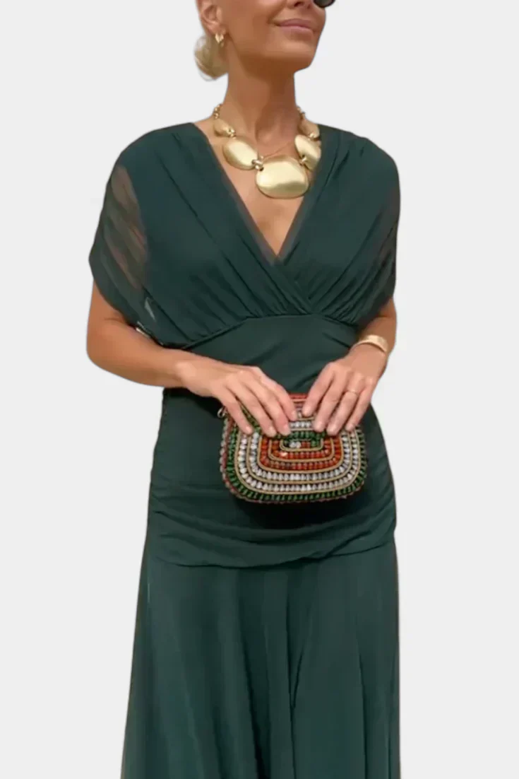 Florayne™ - Elegantes Fließendes Midikleid mit V-Ausschnitt - Image 9