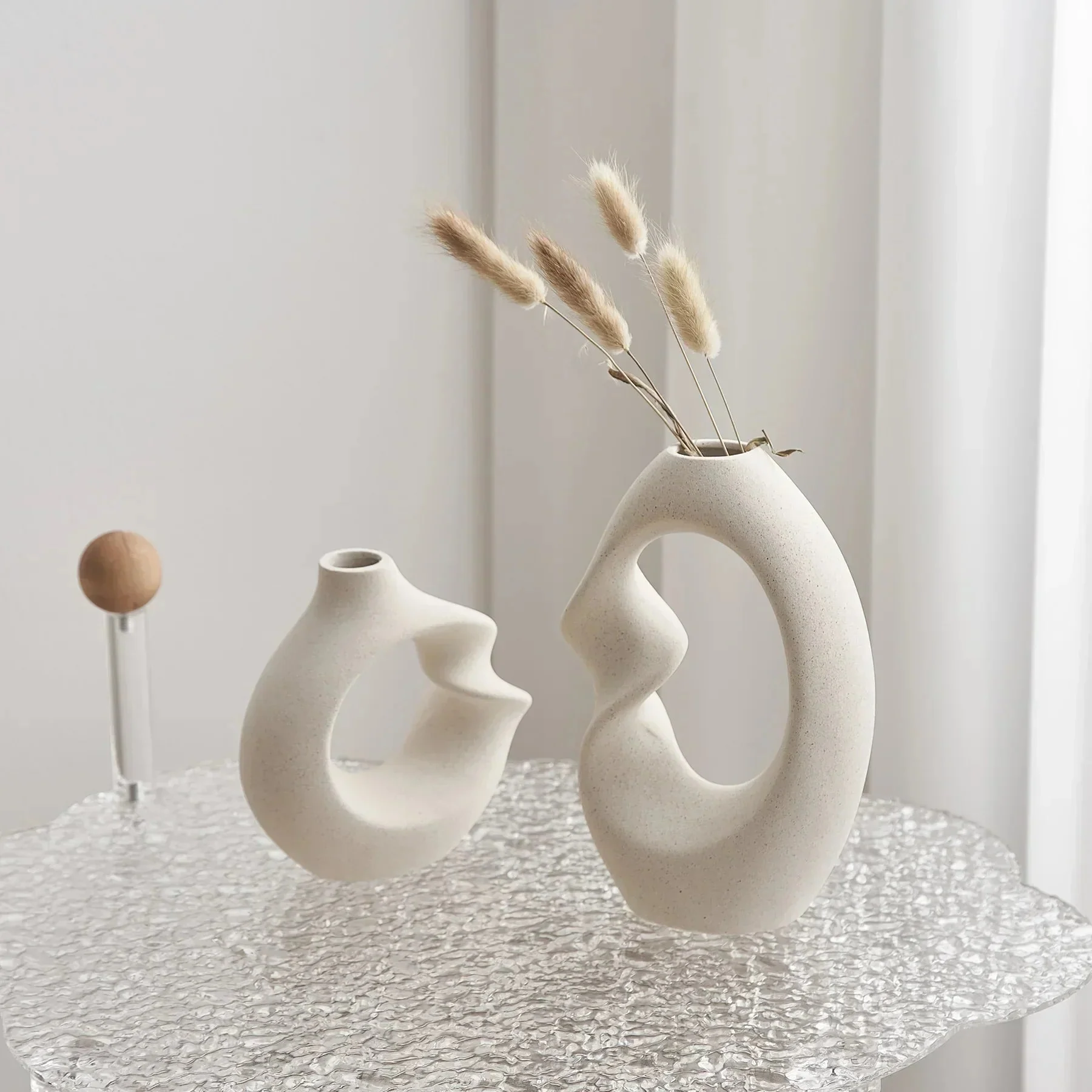 FormaNova Keramikvaseset – Modernes asymmetrisches skulpturales Vase-Set - Image 3