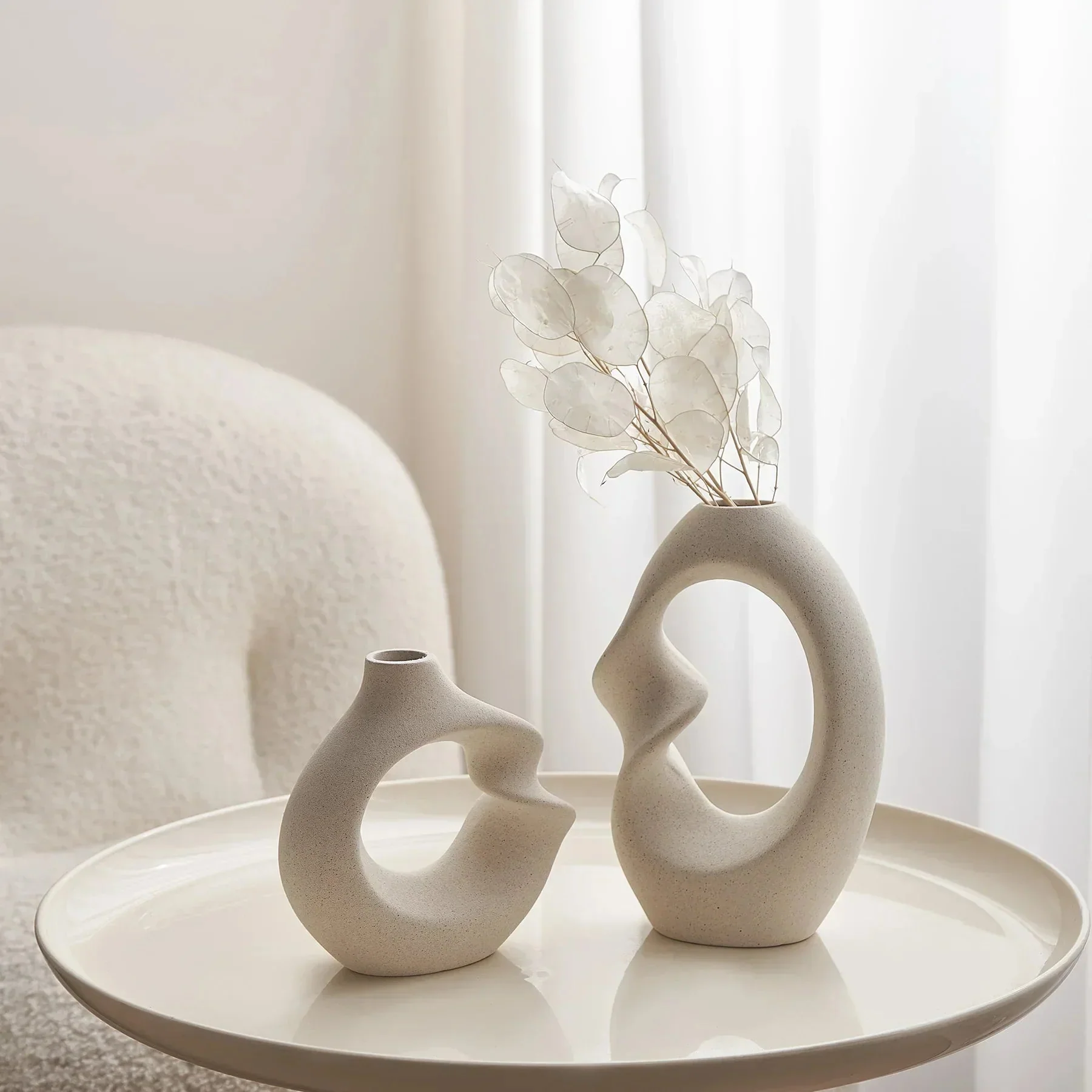 FormaNova Keramikvaseset – Modernes asymmetrisches skulpturales Vase-Set - Image 4