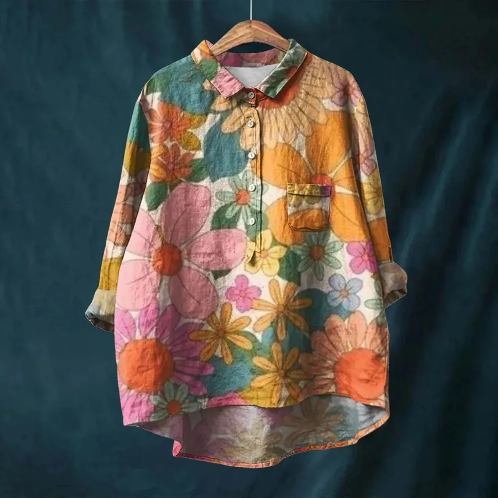 Franziska | Sommerbluse aus Baumwolle mit blühenden Blumen - Image 8