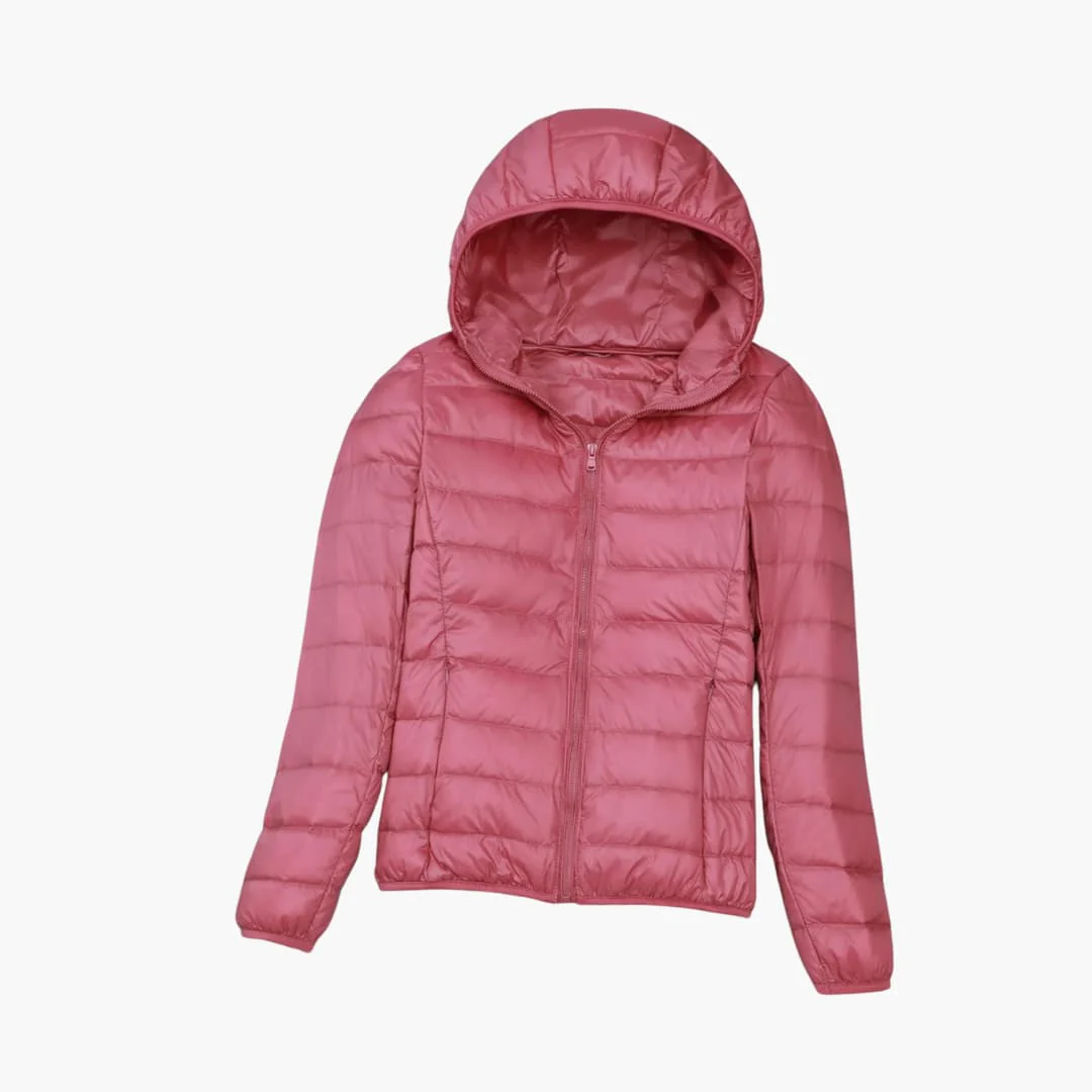 Frauen Stepp jacke mit Kapuze und durchgehendem Reißverschluss - Image 2
