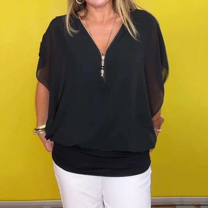 FREDERIKA - CHIFFONTOP MIT REIẞVERSCHLUSS - Image 2