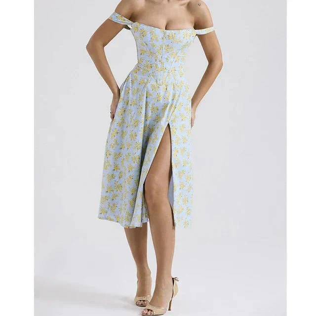 Freya - Blumiges Korsett-Midi-Kleid - Image 4