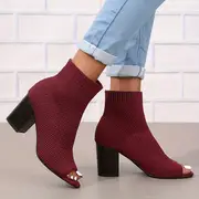 Frieda -  Atmungsaktiver Strickstoff Elegante High Heels für Frauen - Image 3