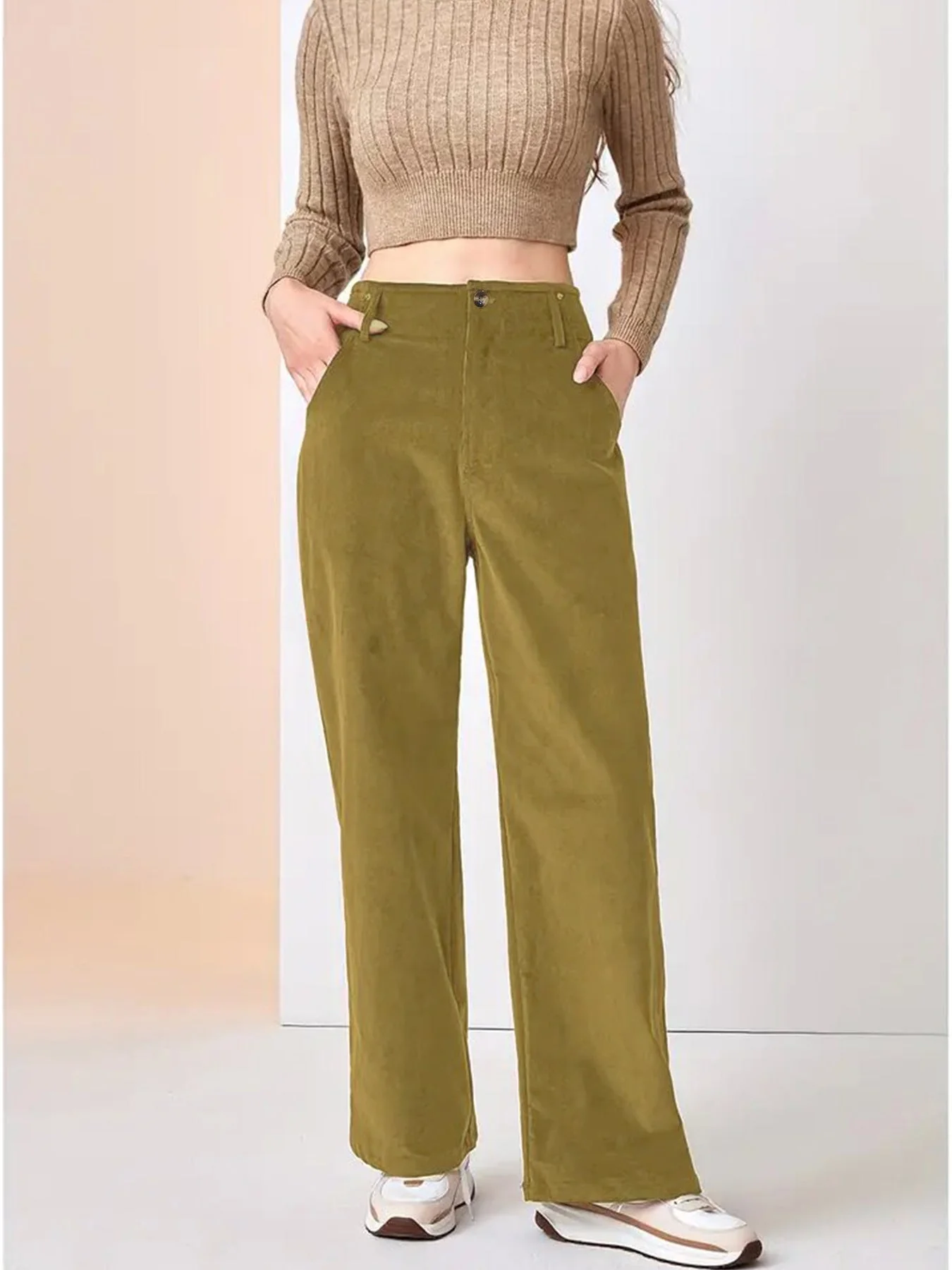Frieda | Weite Bein Stoffhose - Image 2