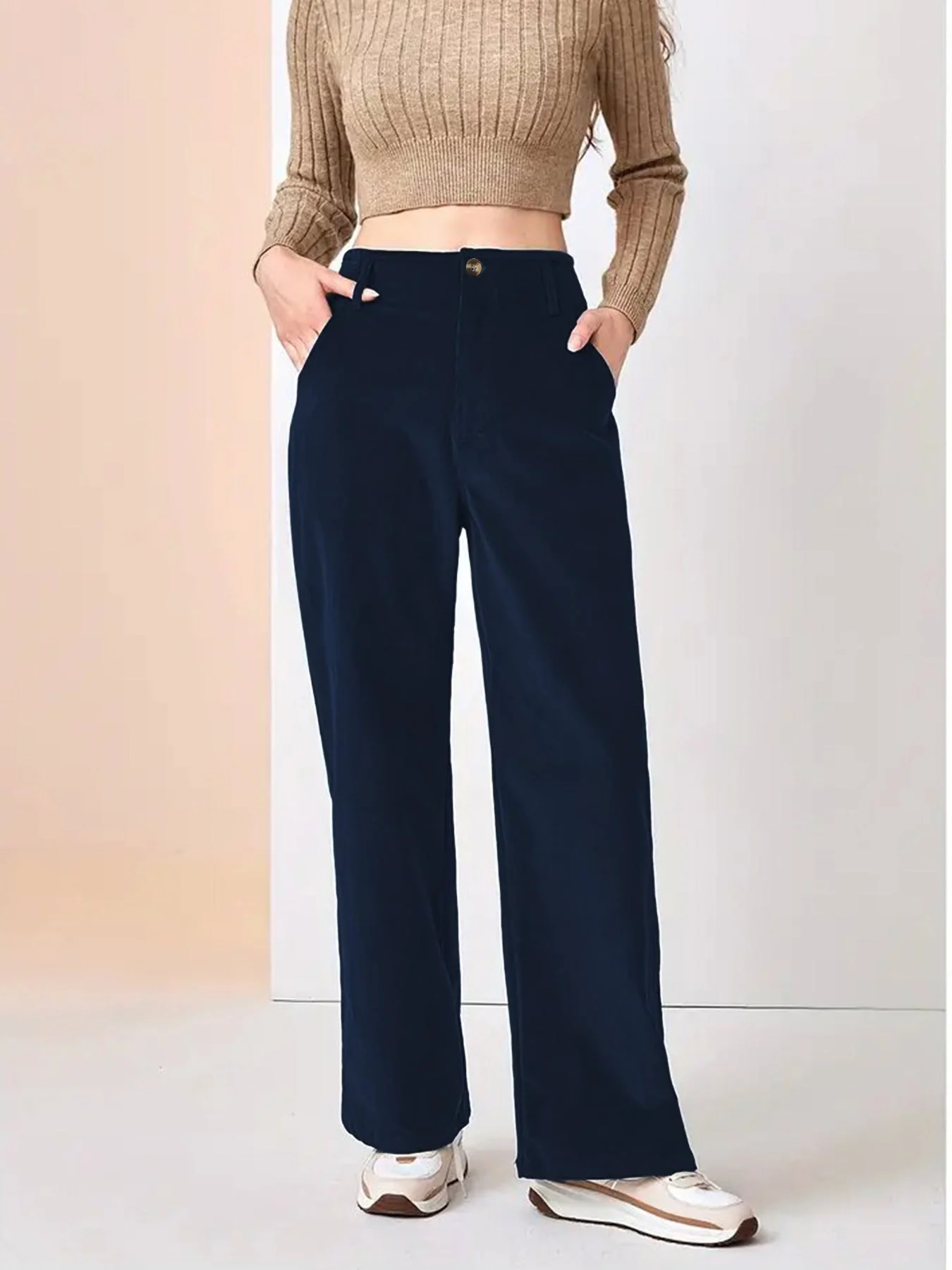 Frieda | Weite Bein Stoffhose - Image 3