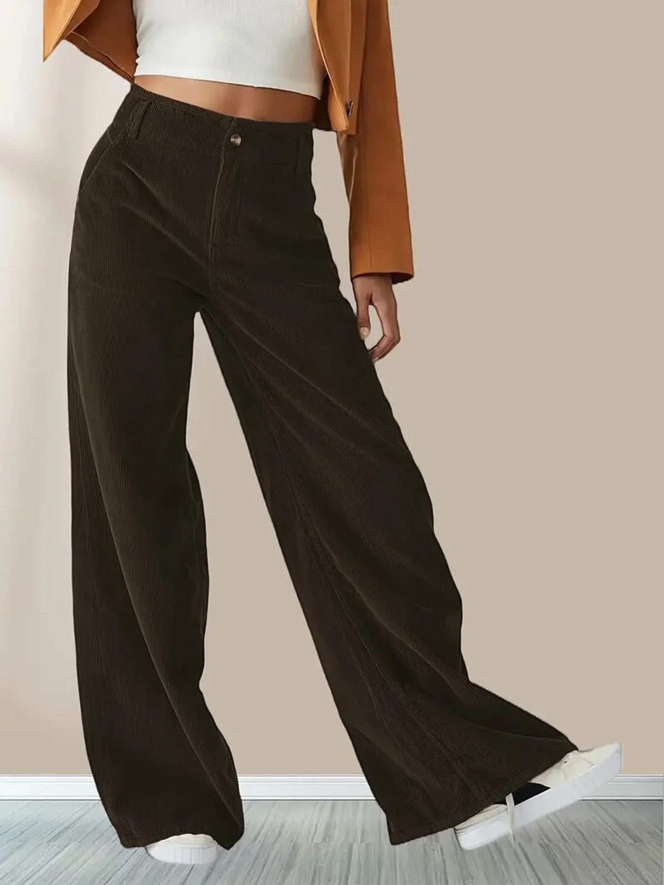 Frieda | Weite Bein Stoffhose - Image 4