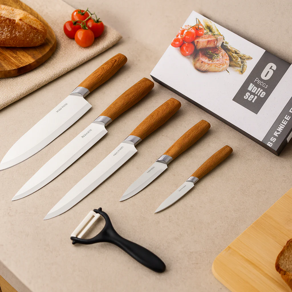 Gastronix | 6-teiliges Kochmesserset aus kohlenstoffreichem Edelstahl - Image 2
