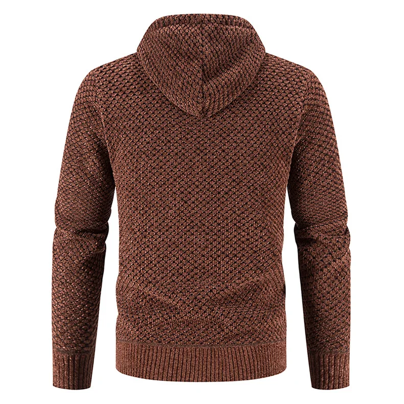 Gefütterte Herren Strickjacke Mit Kapuze | Winterjacke Mit Reißverschluss - Image 3