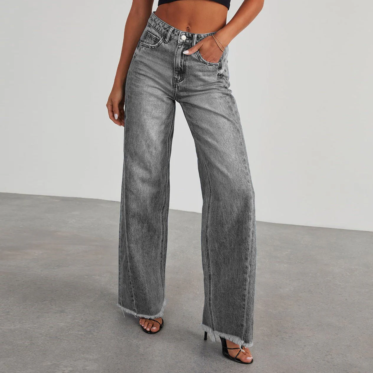 Gemma High-Waist-Jeans mit weitem Bein - Image 3