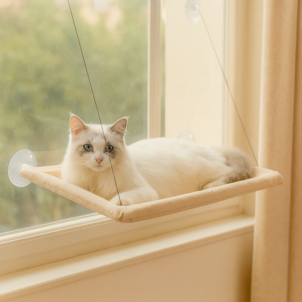 Gemütliche Katzenhängematte mit Fensterbefestigung - Image 3