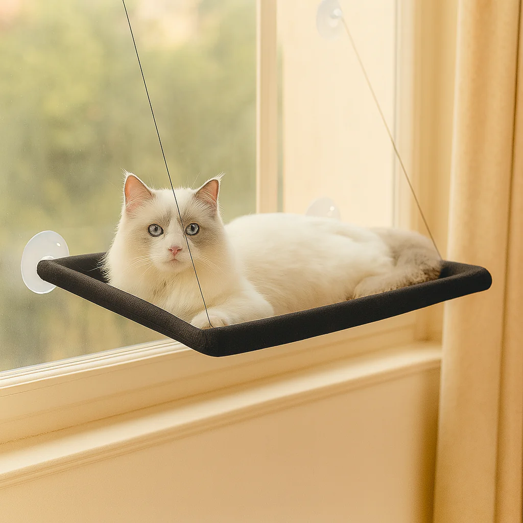 Gemütliche Katzenhängematte mit Fensterbefestigung - Image 4