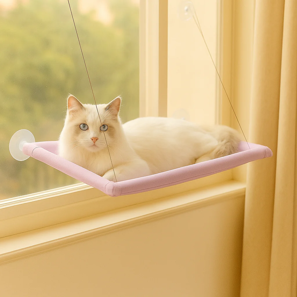 Gemütliche Katzenhängematte mit Fensterbefestigung - Image 5