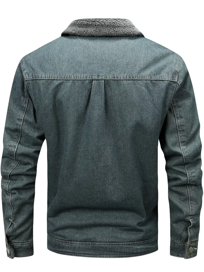 Geoffroy – Vintage Jeans Jacke Mit Fleece Futter