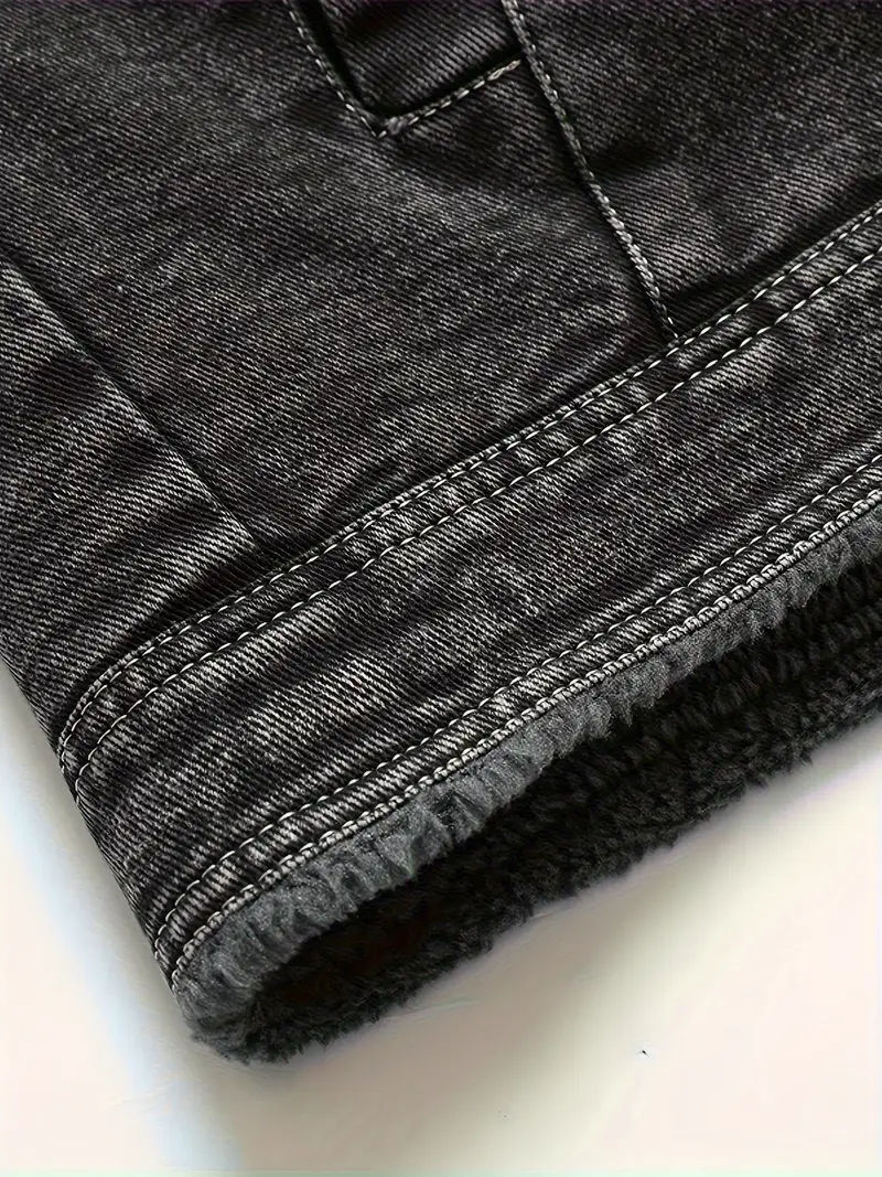 Geoffroy – Vintage Jeans Jacke Mit Fleece Futter - Image 8