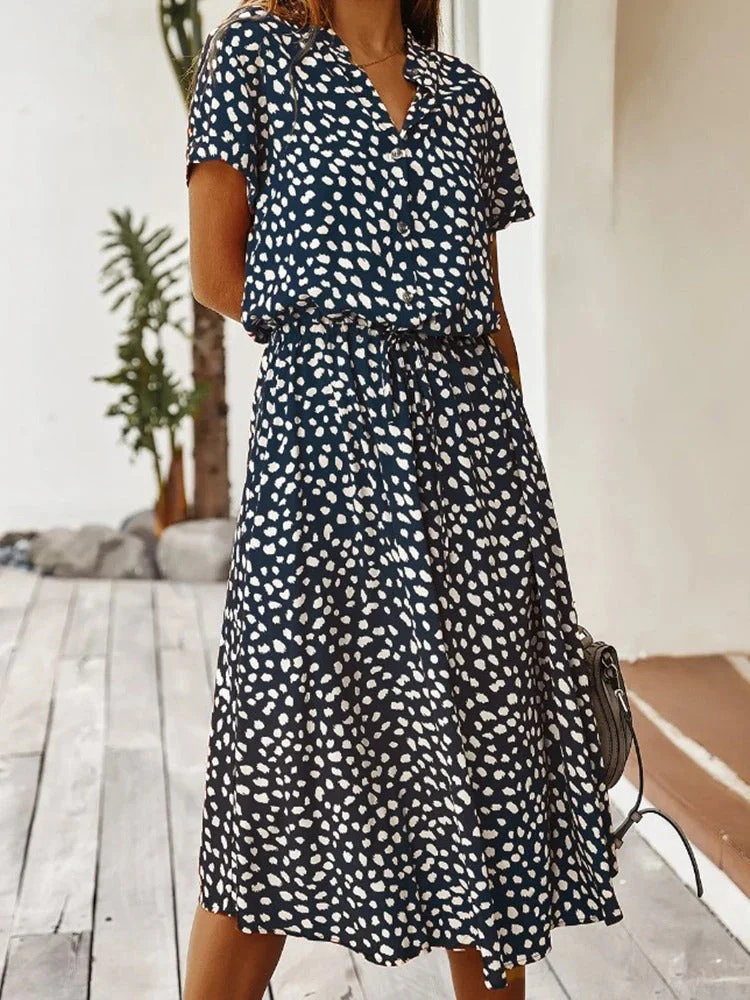 Georgia | Sanft gepunktetes Midi-Kleid mit Knopfdetails - Image 6