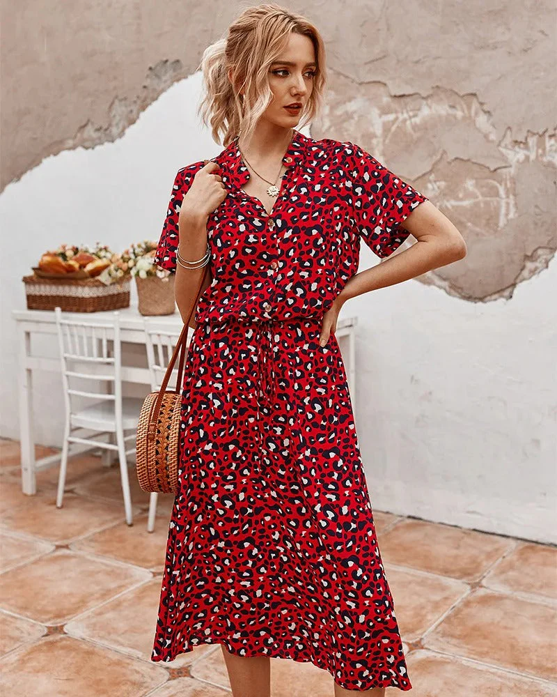 Georgia | Sanft gepunktetes Midi-Kleid mit Knopfdetails - Image 7