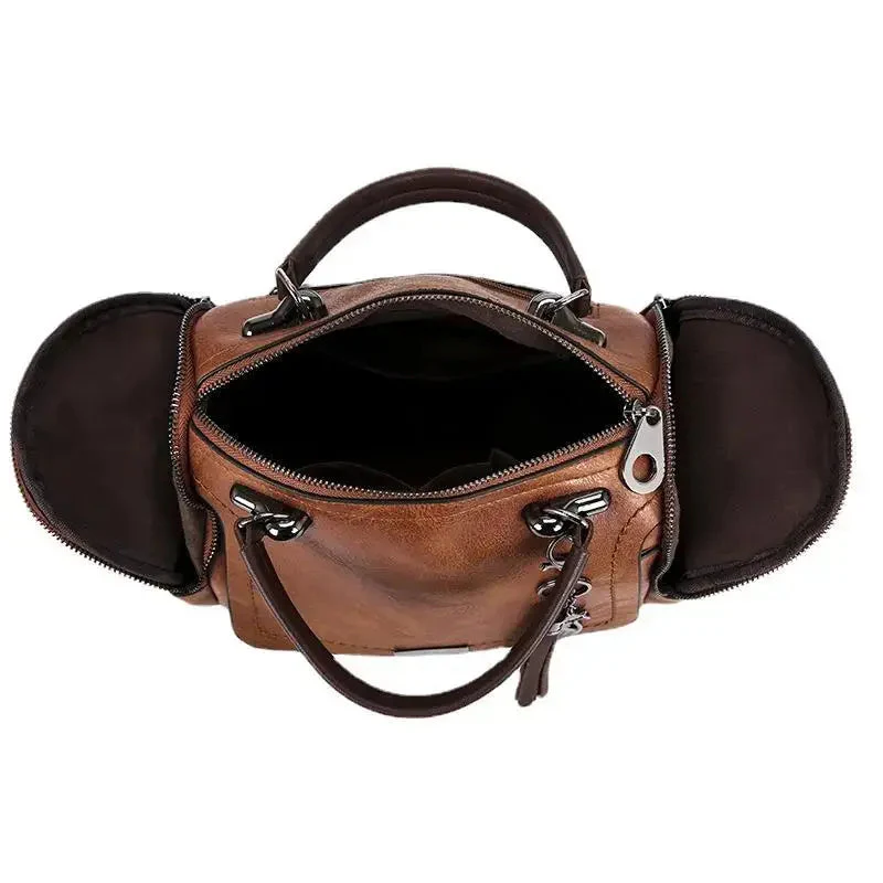 Geräumige Damenhandtasche aus weichem Stoff mit Reißverschluss - Image 2