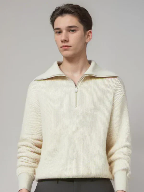 Gestreifter pullover mit reibverschluss - Image 2