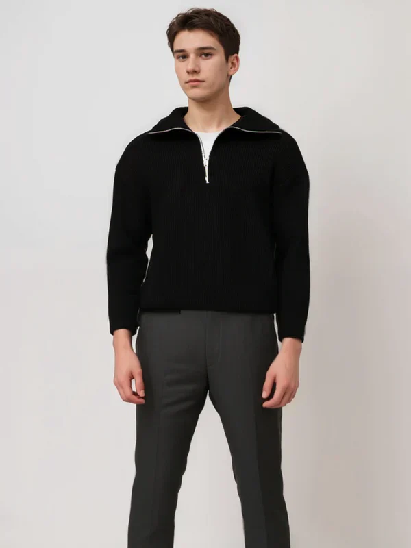 Gestreifter pullover mit reibverschluss - Image 5