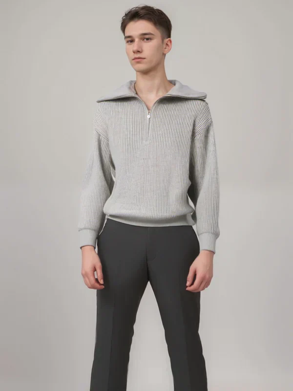 Gestreifter pullover mit reibverschluss - Image 6