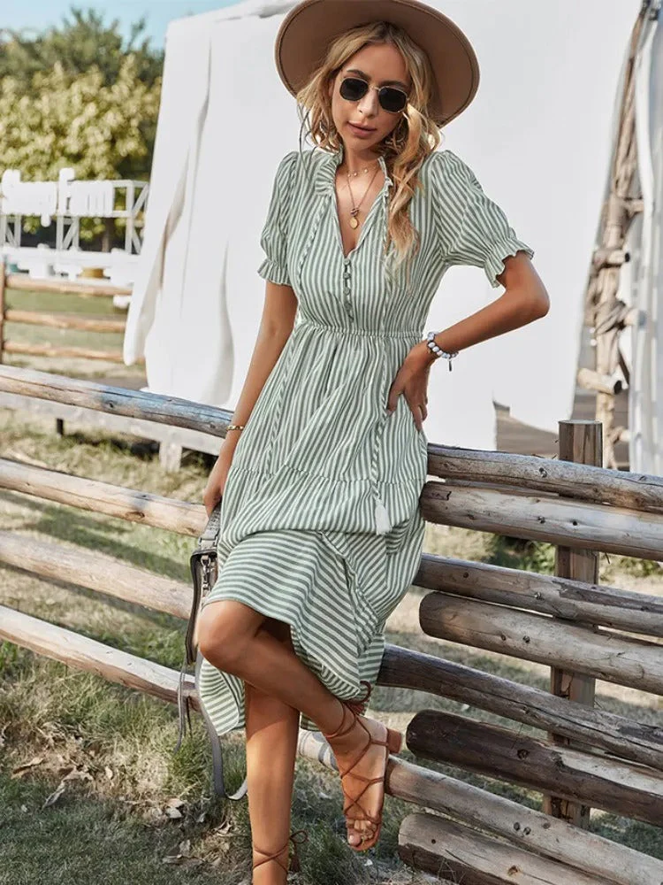 Gestreiftes fließendes Sommerkleid - Image 2