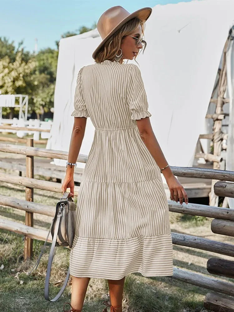 Gestreiftes fließendes Sommerkleid - Image 3