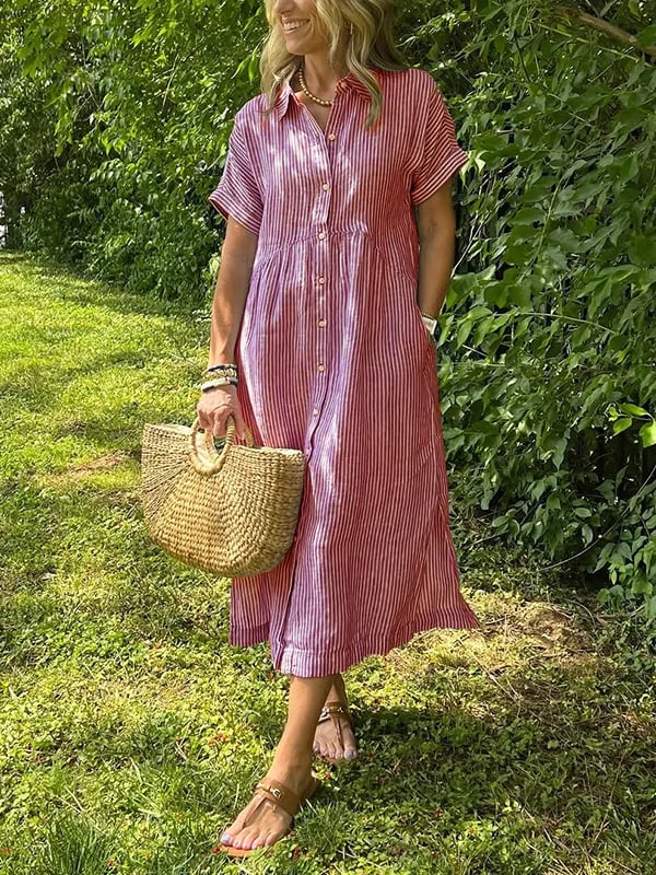 Gestreiftes Langarmhemd Damen – Elegantes, Luftiges Design für Sommer, Schmeichelhafte Passform, Vielseitig Kombinierbar - Image 4